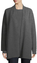 Thumbnail for your product : Eileen Fisher High-Collar Open-Front Boiled Wool Coat, Plus Size