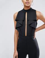 Thumbnail for your product : ASOS Scuba Jumpsuit With Cutout And Ruffles