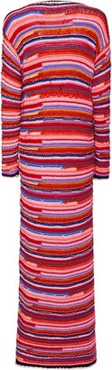 DSQUARED2 Multi stripe wool blend knit long dress