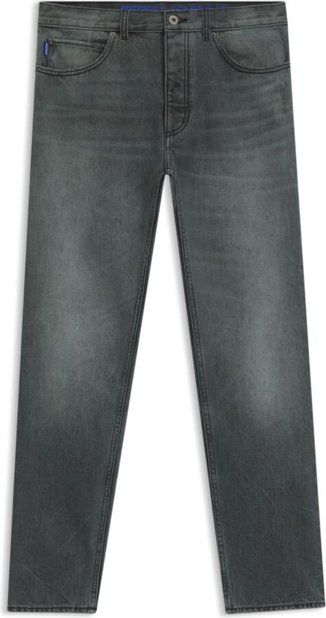 Regular-fit jeans in gray rigid denim