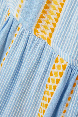 Lemlem Jemari tiered striped cotton-blend gauze midi dress