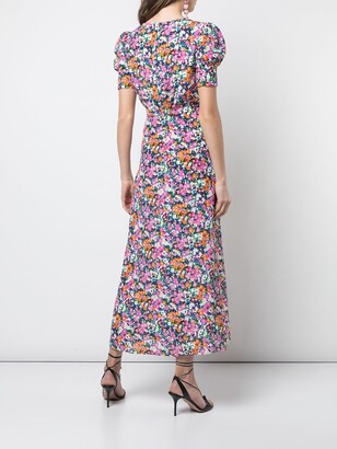 Saloni Belted Floral Print Dress