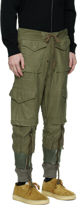 Greg Lauren Khaki Jacket Front Zip Cargo Pants