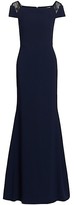 Thumbnail for your product : Roland Mouret Hepworth Speckled Lace Accent Gown