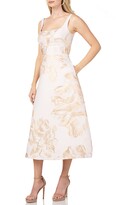 Thumbnail for your product : Kay Unger Floral Metallic Jacquard Midi Cocktail Dress