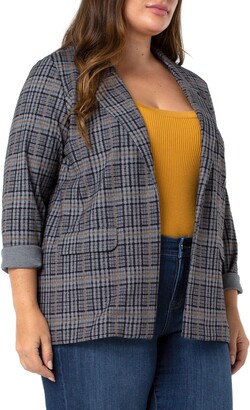 plus size checkered jacket