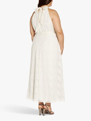 Adrianna Papell Plus Size Geometric Print Maxi Dress, Ivory