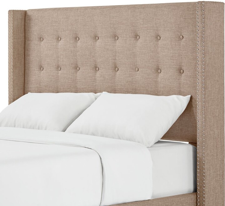 Inspire Q Melina Linen Tufted Wingback Headboard by Bold ShopStyle