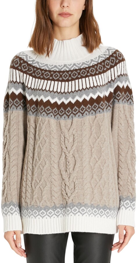 Weekend Max Mara Zircone Fair Isle Cable-Knit Sweater - ShopStyle