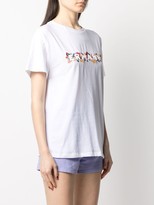 Thumbnail for your product : Ermanno Ermanno floral logo embroidered T-shirt