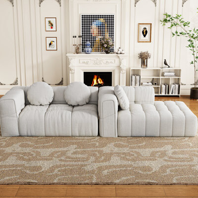 Modern Upholstered Guest Room Recliner , 103" L-shaped With 4 Seats & Foam Support, Welcoming And Stylish Support Back, Comfy