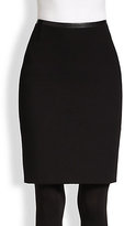 Thumbnail for your product : Akris Punto Faux Leather-Trimmed Jersey Pencil Skirt