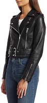 Thumbnail for your product : LTH JKT Mya Leather Cropped Moto Jacket