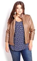 Thumbnail for your product : Addition Elle Mock Neck Faux Leather Jacket