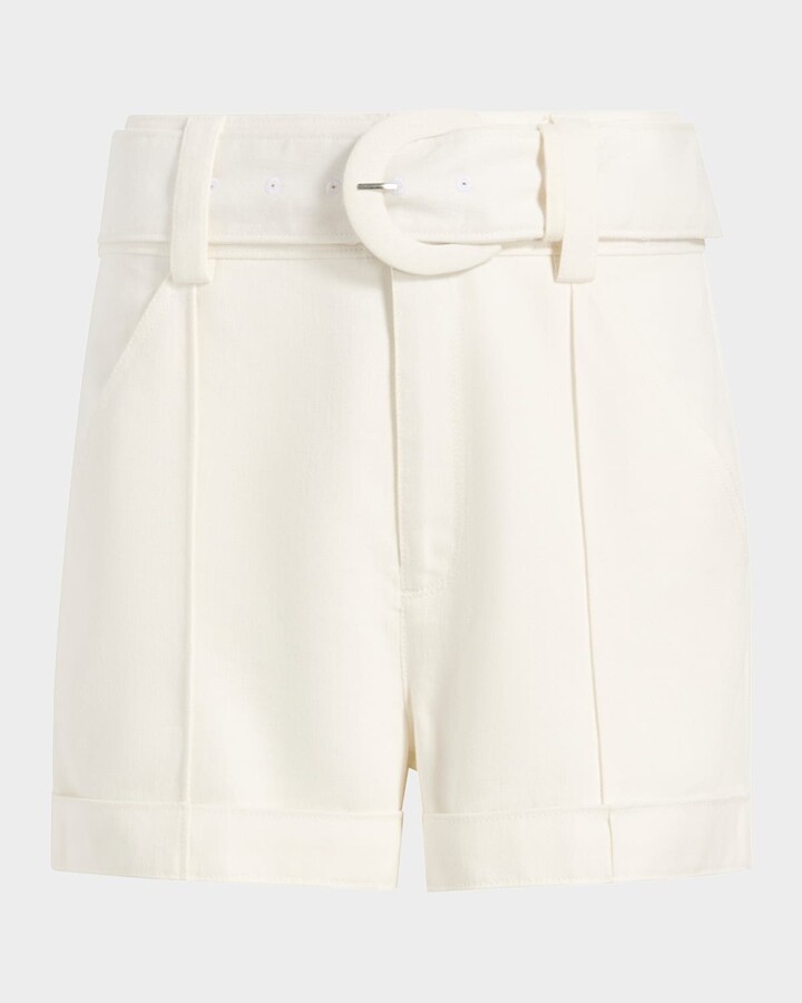 Cinq à Sept Aldi Belted Wide-Leg Linen Shorts