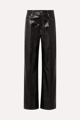 Helmut Lang Leather Wide-leg Pants - Black