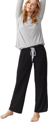 Hue Womens Solid French Terry Cuffed Long Lounge Pant With Pockets