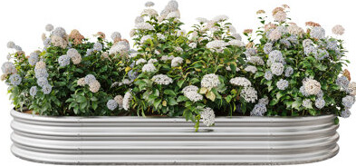 Latitude Run Silver Metal Oval Raised Planter Bed For Backyard Gardening - Rust Coating Reusable 25 Lbs 88.99\