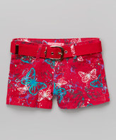 Thumbnail for your product : Red Allover Butterfly Shorts & Belt