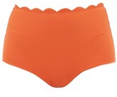 Thumbnail for your product : Marysia Swim Palm Springs Scallop-edge High-rise Bikini Briefs - Orange
