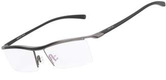 clear Agstum Pure Titanium Semi-rimless Business Glasses Frame Eyeglasses Lens (, 55)