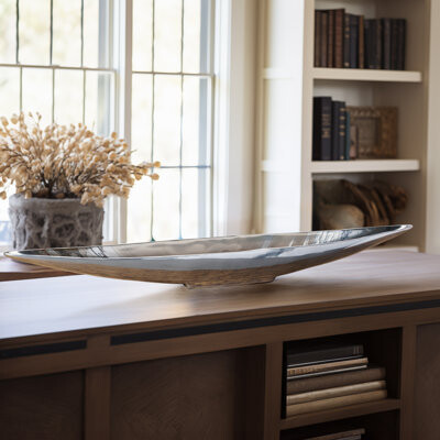 Wade Logan Anges Handmade Aluminum Boat-Shaped Decorative Bowl