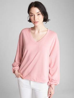 Balloon Sleeve Pullover Sweatshirt in French Terry