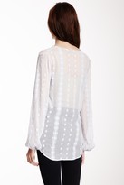 Thumbnail for your product : Zoa Hi-Lo Embroidered Sheer Silk Blouse