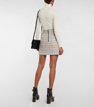 See by Chloe Checked wool-blend miniskirt