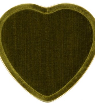 AERIN Valentina Velvet Heart Tray - Dark Green