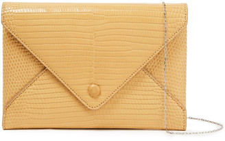 The Row Envelope Croc-effect Leather Clutch