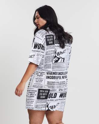 Newspaper Oversized Tee Dress
