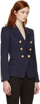 Thumbnail for your product : Balmain Navy Wool Six-Button Blazer