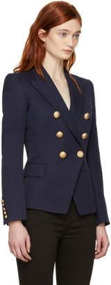 Balmain Navy Wool Six-Button Blazer
