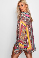Thumbnail for your product : boohoo Plus Bohemian Scarf Print Kimono