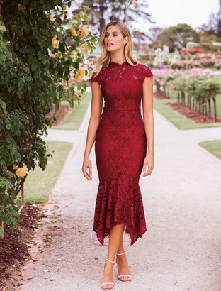 Forever New Frankie Lace Maxi Dress - Berry - 4