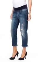 Thumbnail for your product : Pietro Brunelli Distressed Crop Boyfriend Maternity Jeans