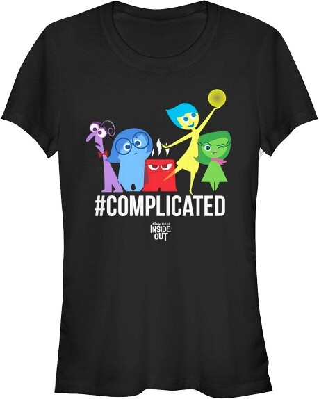 Insideout Junior'sInsideOutHashtagComplicatedEmotionsT-Shirt-Black-2XLarge