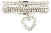 Thumbnail for your product : Charlotte Russe Heart Charm, Twisted & Rhinestone Bangles - 6 Pack