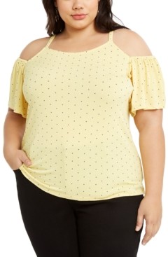 white plus size cold shoulder tops