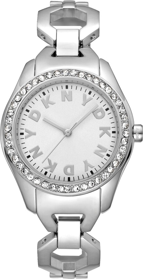 Dkny Women's Astoria Midi Glitz Stainless Steel Bracelet Watch, 33mm