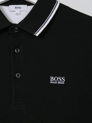 Boss Kids embroidered logo polo shirt