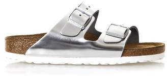 Birkenstock Metallic Silver Arizona Sandals