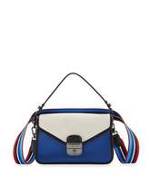 Thumbnail for your product : Longchamp Mademoiselle Colorblock Canvas Toile Large Crossbody Bag, Blue