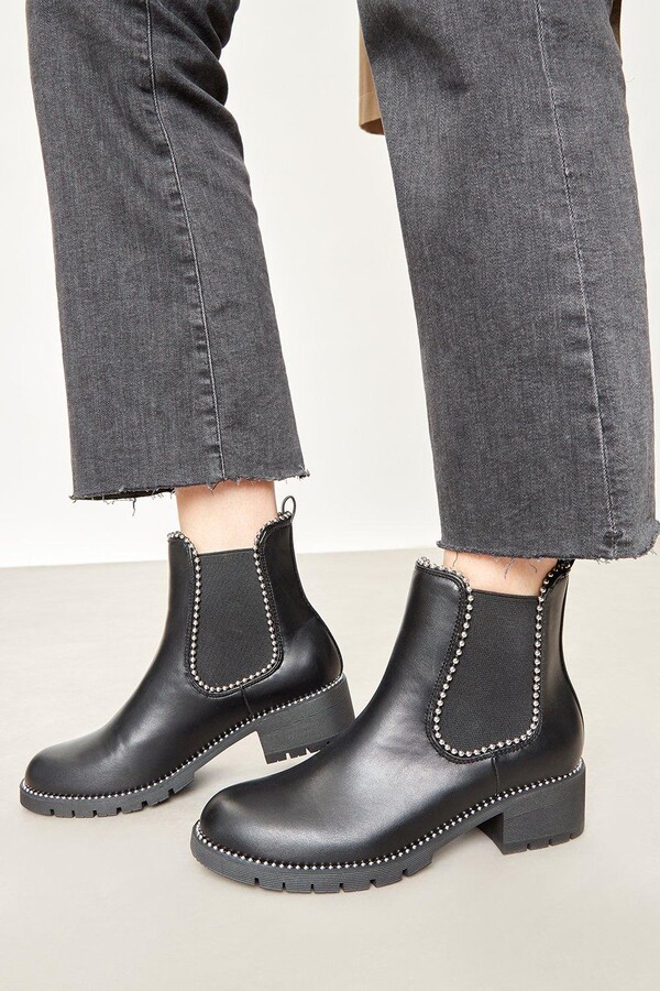 ladies studded chelsea boots
