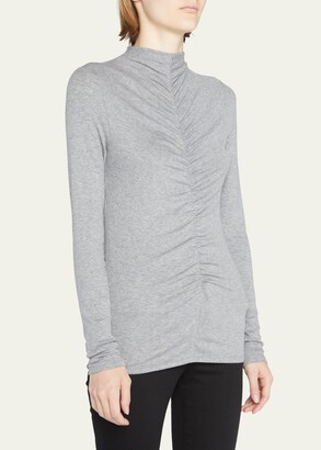 Veronica Beard Jeans Theresa Knit Ruched Turtleneck
