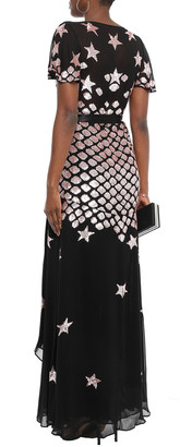 Temperley London Starlet Sequined Georgette Wrap Gown