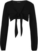 Thumbnail for your product : boohoo Tall Tie Front Crop Top