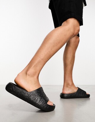 ASOS DESIGN chunky slides with texture in black - ShopStyle Flip Flop  Sandals