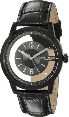 Stuhrling Original Men's 946.03 Winchester Quartz Transparent Dial Leather Watch